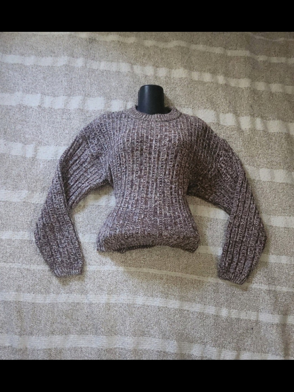 Universal Thread Marled Taupe Ribbed Crewneck Sweater
